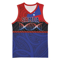 Personalised Samoan DNA-Proud of Samoa Basketball Jersey Polynesian Patterns - Polynesian Pride