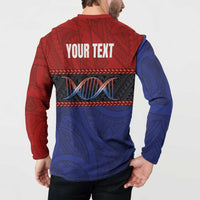 Personalised Samoan DNA-Proud of Samoa Button Sweatshirt Polynesian Patterns - Polynesian Pride