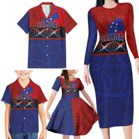 Personalised Samoan DNA-Proud of Samoa Family Matching Long Sleeve Bodycon Dress and Hawaiian Shirt Polynesian Patterns LT03 - Polynesian Pride