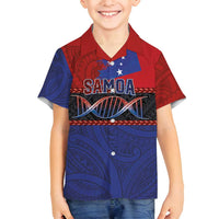 Personalised Samoan DNA-Proud of Samoa Family Matching Off Shoulder Short Dress and Hawaiian Shirt Polynesian Patterns - Polynesian Pride