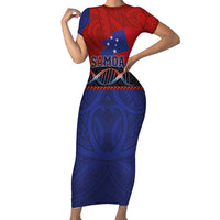 Personalised Samoan DNA-Proud of Samoa Family Matching Short Sleeve Bodycon Dress and Hawaiian Shirt Polynesian Patterns LT03 Mom's Dress Multicolor - Polynesian Pride