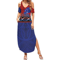 Personalised Samoan DNA-Proud of Samoa Family Matching Summer Maxi Dress and Hawaiian Shirt Polynesian Patterns - Polynesian Pride