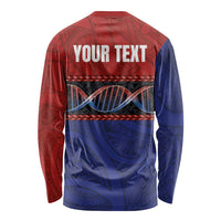 Personalised Samoan DNA-Proud of Samoa Long Sleeve Shirt Polynesian Patterns - Polynesian Pride