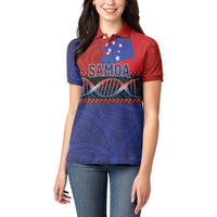 Personalised Samoan DNA-Proud of Samoa Women Polo Shirt Polynesian Patterns - Polynesian Pride