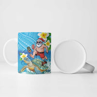 Polynesian Merry Christmas Ceramic Mug Funny Santa with Sea Turtle Beach Plumeria - Polynesian Pride