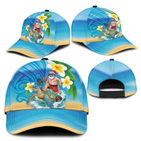 Polynesian Merry Christmas Classic Cap Funny Santa with Sea Turtle Beach and Plumeria - Polynesian Pride