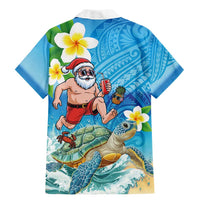 Polynesian Merry Christmas Family Matching Mermaid Dress and Hawaiian Shirt Funny Santa with Sea Turtle Beach Plumeria LT03 - Polynesian Pride