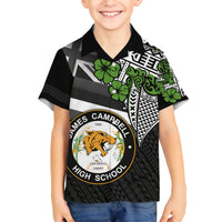 Hawaii James Campbell High School Kid Hawaiian Shirt Kakau Pattern Black Version LT03 Kid Black - Polynesian Pride