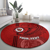 Hawaii Kahuku High & Intermediate School Round Carpet Tribal Kakau Pattern LT03 - Polynesian Pride