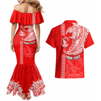 Hawaii Kalani High School Couples Matching Mermaid Dress and Hawaiian Shirt Tribal Kakau Pattern LT03 - Polynesian Pride