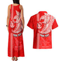 Hawaii Kalani High School Couples Matching Tank Maxi Dress and Hawaiian Shirt Tribal Kakau Pattern LT03 - Polynesian Pride