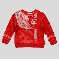 Hawaii Kalani High School Kid Ugly Christmas Sweater Tribal Kakau Pattern LT03 Kid Red - Polynesian Pride