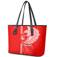 Hawaii Kalani High School Leather Tote Bag Tribal Kakau Pattern LT03 - Polynesian Pride