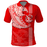 Hawaii Kalani High School Polo Shirt Tribal Kakau Pattern LT03 Red - Polynesian Pride