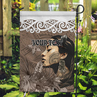 Custom New Zealand Womens Day Garden Flag Traditional Maori Woman Polynesian Pattern Brown Color LT03 Garden Flag Brown - Polynesian Pride