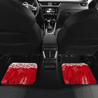 Custom New Zealand Womens Day Car Mats Traditional Maori Woman Polynesian Pattern Red Color LT03 - Polynesian Pride