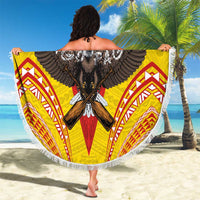 American Samoa Fautasi Race Beach Blanket Pago Pago-Aeto Samoan Tattoo and Eagle