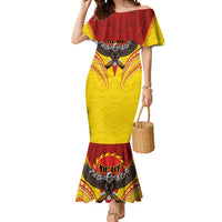 American Samoa Fautasi Race Mermaid Dress Pago Pago-Aeto Samoan Tattoo and Eagle