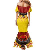American Samoa Fautasi Race Mermaid Dress Pago Pago-Aeto Samoan Tattoo and Eagle
