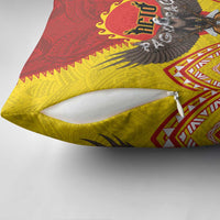 American Samoa Fautasi Race Pillow Cover Pago Pago-Aeto Samoan Tattoo and Eagle