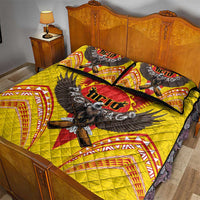 American Samoa Fautasi Race Quilt Bed Set Pago Pago-Aeto Samoan Tattoo and Eagle