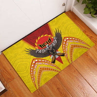 American Samoa Fautasi Race Rubber Doormat Pago Pago-Aeto Samoan Tattoo and Eagle