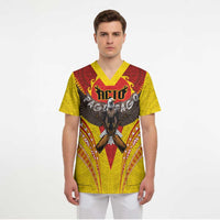 American Samoa Fautasi Race Scrub Top Pago Pago-Aeto Samoan Tattoo and Eagle