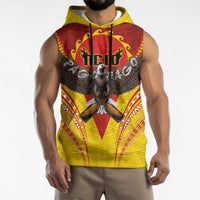 American Samoa Fautasi Race Sleeveless Hoodie Pago Pago-Aeto Samoan Tattoo and Eagle