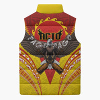 American Samoa Fautasi Race Sleeveless Puffer Jacket Pago Pago-Aeto Samoan Tattoo and Eagle