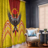 American Samoa Fautasi Race Window Curtain Pago Pago-Aeto Samoan Tattoo and Eagle