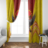 American Samoa Fautasi Race Window Curtain Pago Pago-Aeto Samoan Tattoo and Eagle