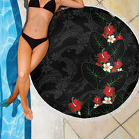 Hawaiian Taro Leaves-Hibiscus and Plumeria Beach Blanket Floral Tribal Tattoo Motif LT03 - Polynesian Pride