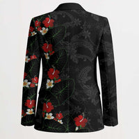 Hawaiian Taro Leaves-Hibiscus and Plumeria Blazer Floral Tribal Tattoo Motif LT03 - Polynesian Pride