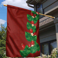 Hawaiian Taro Leaves-Hibiscus and Plumeria Garden Flag Polynesian Art-Kakau Tattoo Red LT03 - Polynesian Pride
