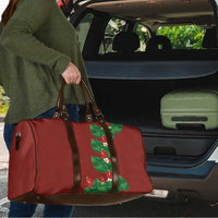 Hawaiian Taro Leaves-Hibiscus and Plumeria Travel Bag Polynesian Art-Kakau Tattoo Red LT03 - Polynesian Pride