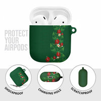 Hawaiian Taro Leaves-Hibiscus and Plumeria AirPods Case Polynesian Art-Kakau Tattoo Green LT03 - Polynesian Pride