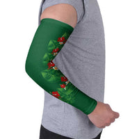 Hawaiian Taro Leaves-Hibiscus and Plumeria Arm Sleeves Polynesian Art-Kakau Tattoo Green LT03 - Polynesian Pride