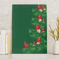 Hawaiian Taro Leaves-Hibiscus and Plumeria Canvas Wall Art Polynesian Art-Kakau Tattoo Green
