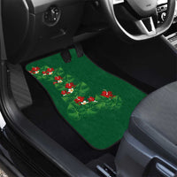 Hawaiian Taro Leaves-Hibiscus and Plumeria Car Mats Polynesian Art-Kakau Tattoo Green LT03 - Polynesian Pride