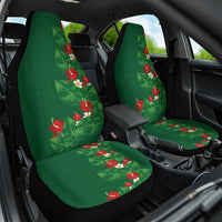 Hawaiian Taro Leaves-Hibiscus and Plumeria Car Seat Cover Polynesian Art-Kakau Tattoo Green LT03 One Size Green - Polynesian Pride