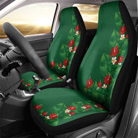 Hawaiian Taro Leaves-Hibiscus and Plumeria Car Seat Cover Polynesian Art-Kakau Tattoo Green LT03 - Polynesian Pride