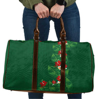 Hawaiian Taro Leaves-Hibiscus and Plumeria Travel Bag Polynesian Art-Kakau Tattoo Green LT03 Green - Polynesian Pride