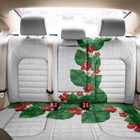 Hawaiian Taro Leaves-Hibiscus and Plumeria Back Car Seat Cover Polynesian Art-Kakau Tattoo White LT03 - Polynesian Pride