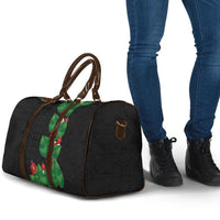 Hawaiian Taro Leaves-Hibiscus and Plumeria Travel Bag Polynesian Art-Kakau Tattoo Black LT03 - Polynesian Pride