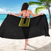Philippines Polynesian Jasmine Pattern Sarong With Barong Tagalog Black Style