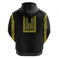 Philippines Polynesian Jasmine Pattern Zip Hoodie With Barong Tagalog Black Style LT03 - Polynesian Pride