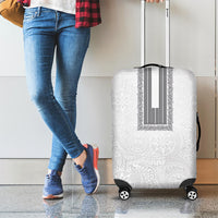Philippines Polynesian Jasmine Pattern Luggage Cover With Barong Tagalog White Style LT03 - Polynesian Pride