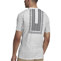 Philippines Polynesian Jasmine Pattern Rugby Jersey With Barong Tagalog White Style