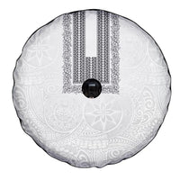 Philippines Polynesian Jasmine Pattern Spare Tire Cover With Barong Tagalog White Style