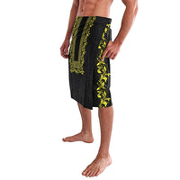 Philippines Polynesian Floral Pattern Lavalava With Barong Tagalog Black Style LT03 - Polynesian Pride